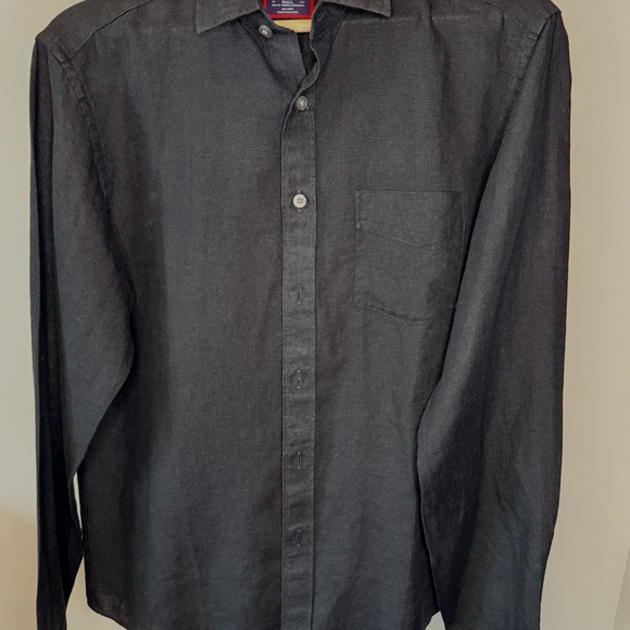 UNTUCKit Men's 100% Linen Black Shirt, Slim Fit, Size Small, Long Sleeve - Picture 3 of 12